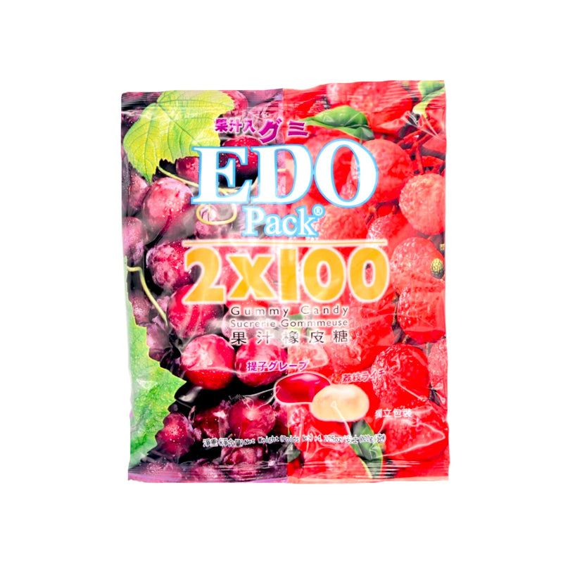 EDO Pack Gummy Candy Lychee Flavour + Grape Flavour 120g - Tuk Tuk Mart