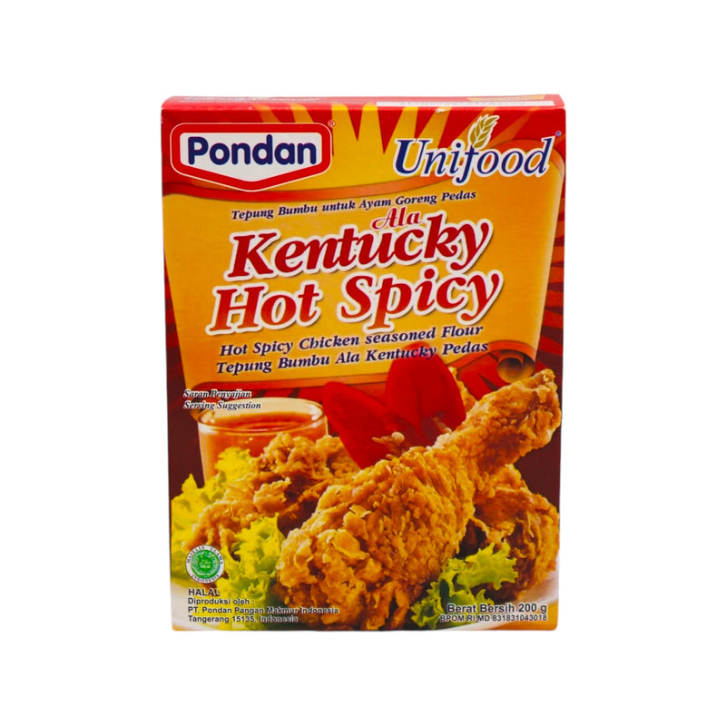 Pondan Unifood Kentucky Fried Chicken Seasoned Flour Hot Spicy 200g - Tuk Tuk Mart