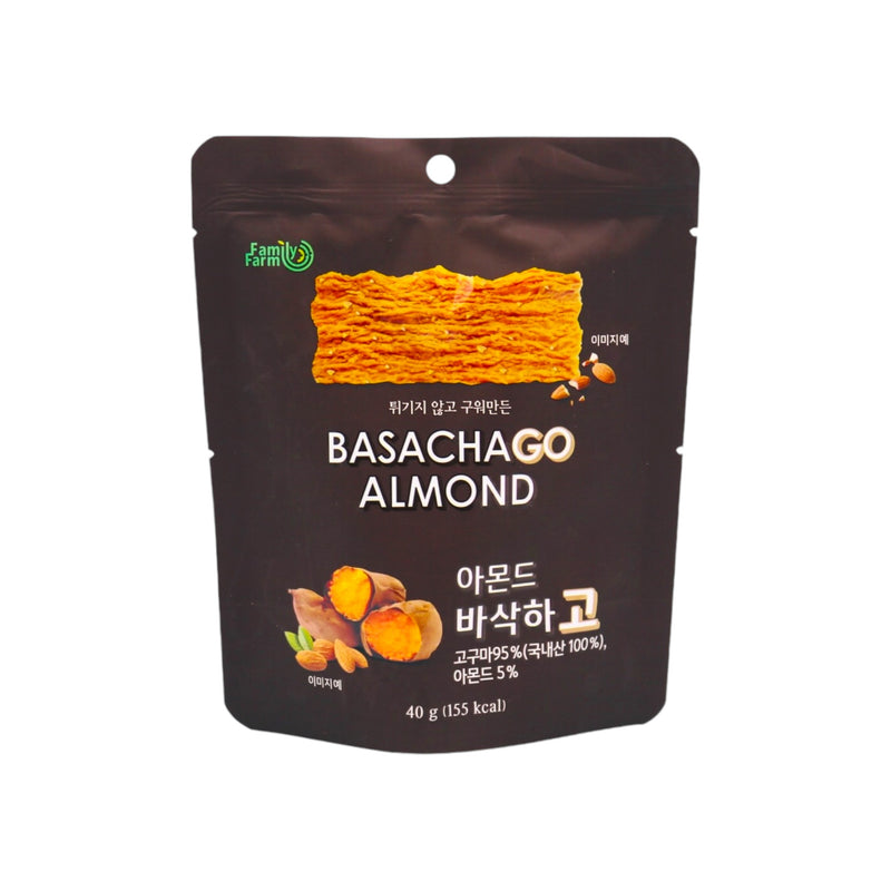 Family Farm Basachago Crispy Sweet Potato and Almond 杏仁甜薯脆片 40g - Tuk Tuk Mart