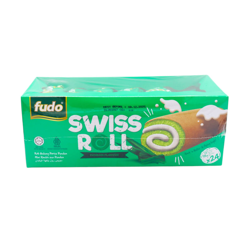 Fudo Swiss Roll Pandan Flavour (18g*24Pcs) 432g - Tuk Tuk Mart