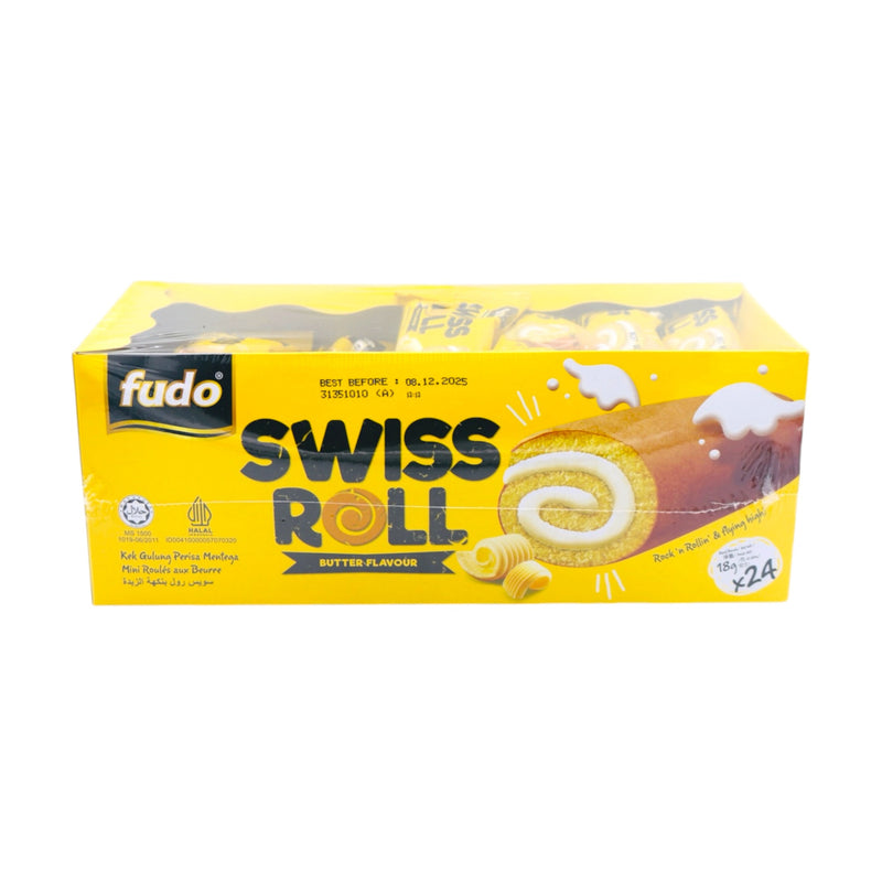 Fudo Swiss Roll Butter Flavour (18g*24Pcs) 432g - Tuk Tuk Mart
