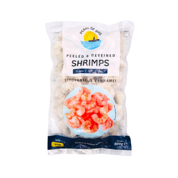 Pearl Of Seas Peeled & Deveined Shrimps (Size 21/25) 800g (Frozen) - Tuk Tuk Mart