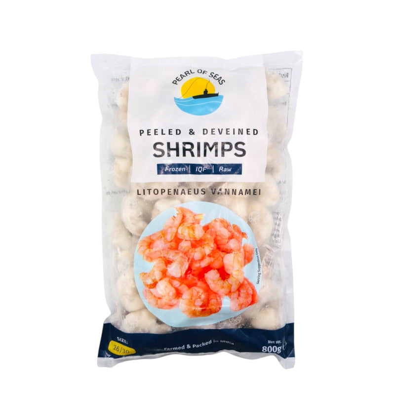 Pearl Of Seas Peeled & Deveined Shrimps (Size 26/30) 800g (Frozen) - Tuk Tuk Mart