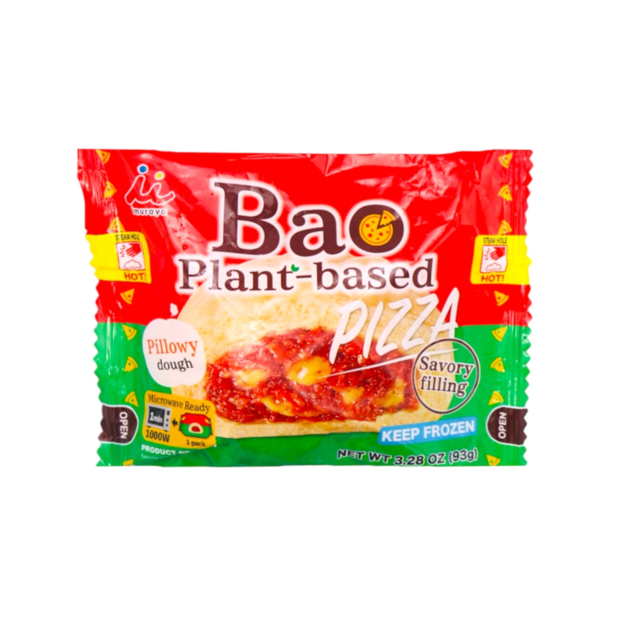 Imuraya Frozen Steamed Plant Based Bao - Pizza Flavour 93g (Frozen) - Tuk Tuk Mart