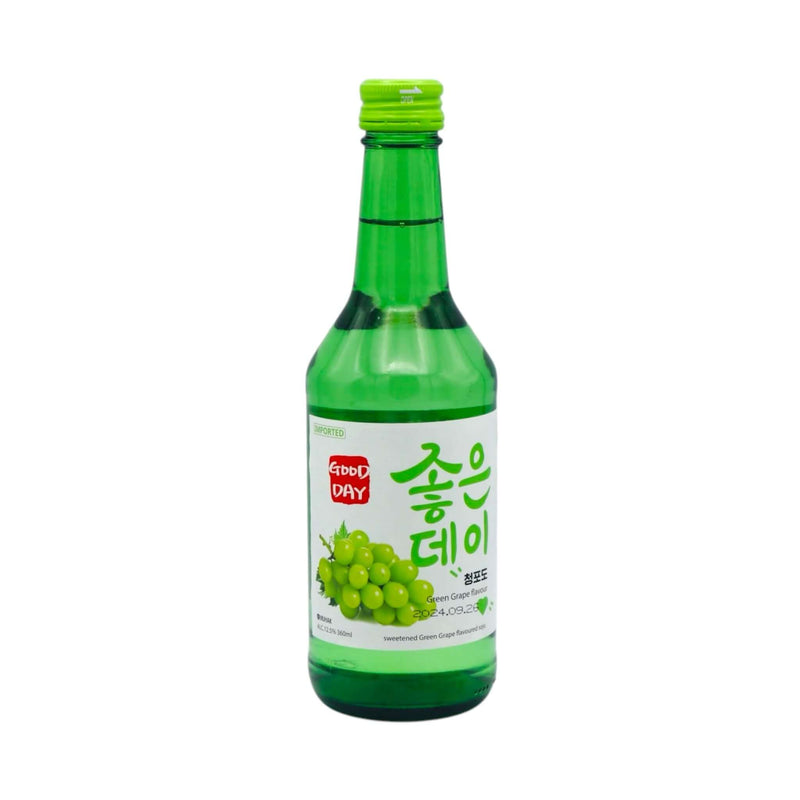 Good Day Green Grape Flavoured Soju (Alc. 12.5% Vol.) 360ml - Tuk Tuk Mart
