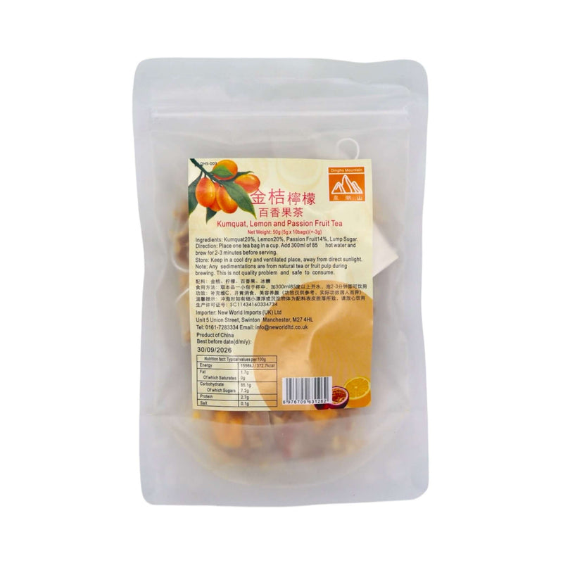 Dinghu Mountain Kumquat Lemon and Passion Fruit Tea (5g*10) 50g - Tuk Tuk Mart