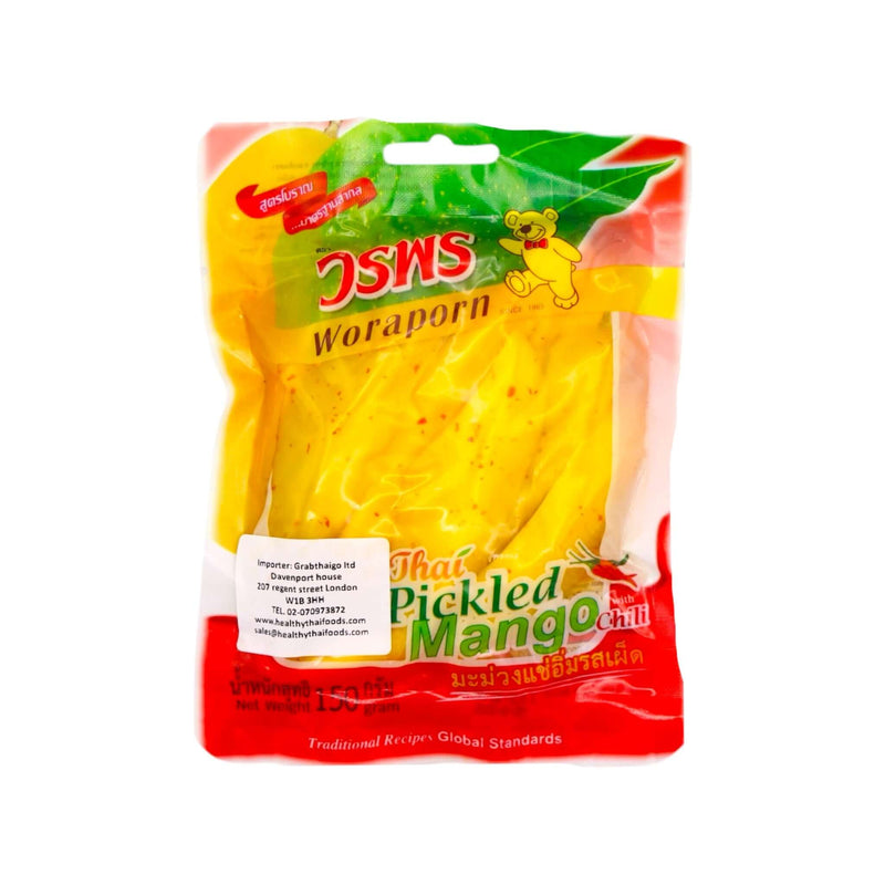 Woraporn Thai Pickled Mango Snack With Chilli 泰國醃漬辣芒果 150g - Tuk Tuk Mart
