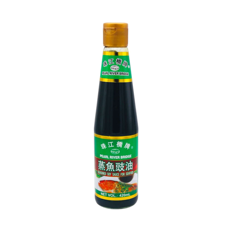 Pearl River Bridge Seasoned Soy Sauce For Seafood 珠江橋牌蒸魚豉油 420ml - Tuk Tuk Mart