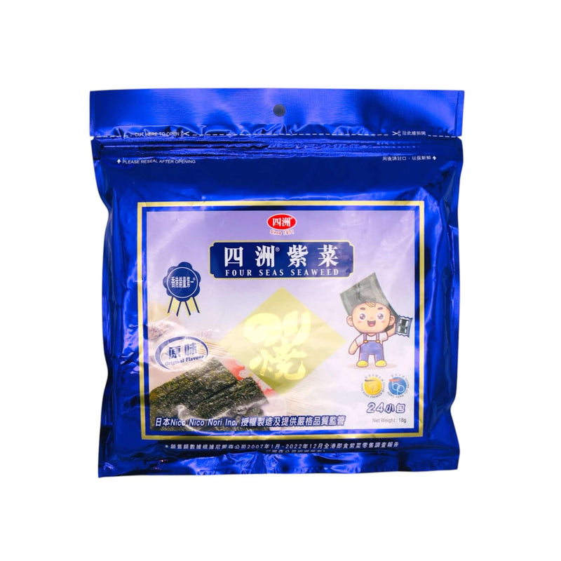 Four Seas Seaweed Original Flavour (24 Packs) 四洲紫菜原味 (24小包) 18g - Tuk Tuk Mart