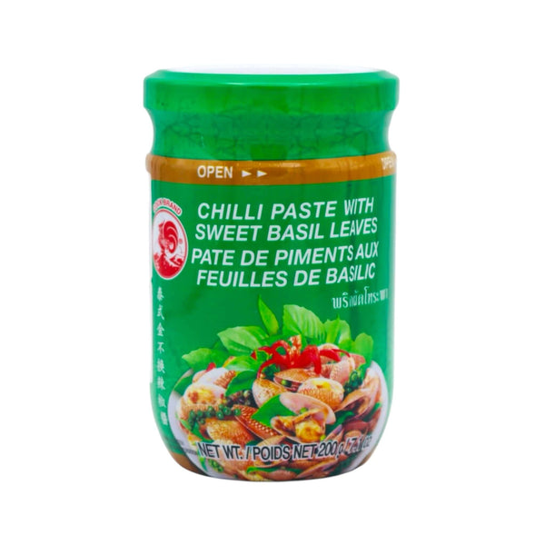 Cock Brand Chilli Paste with Sweet Basil Leaves 200g - Tuk Tuk Mart