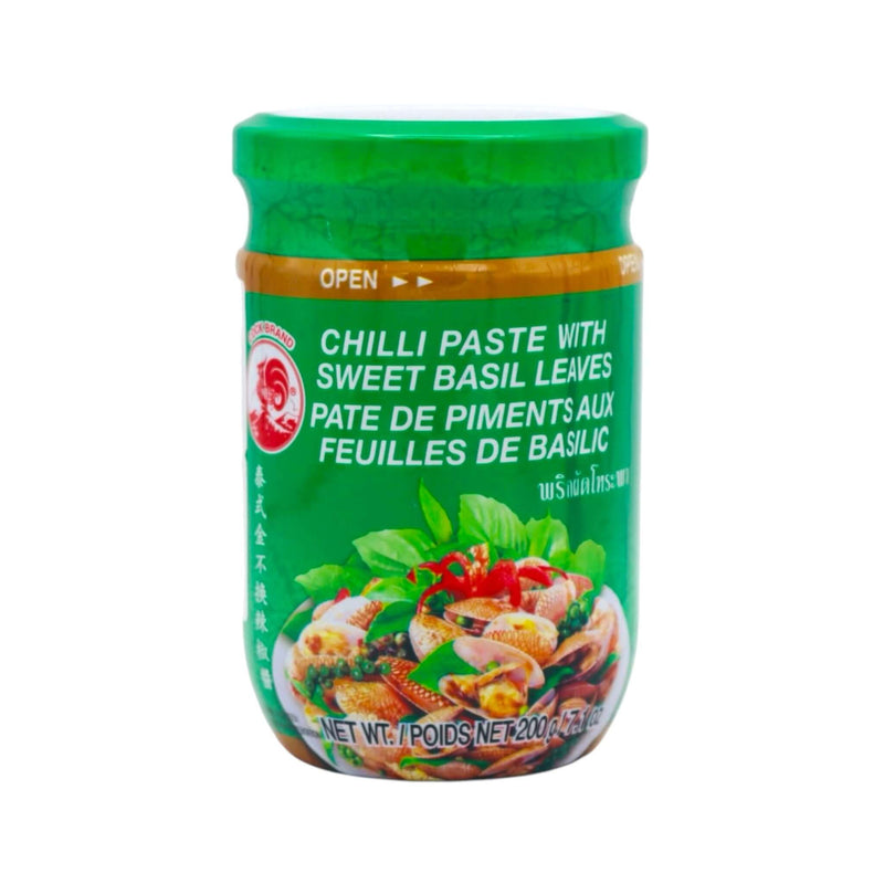 Cock Brand Chilli Paste with Sweet Basil Leaves 200g - Tuk Tuk Mart