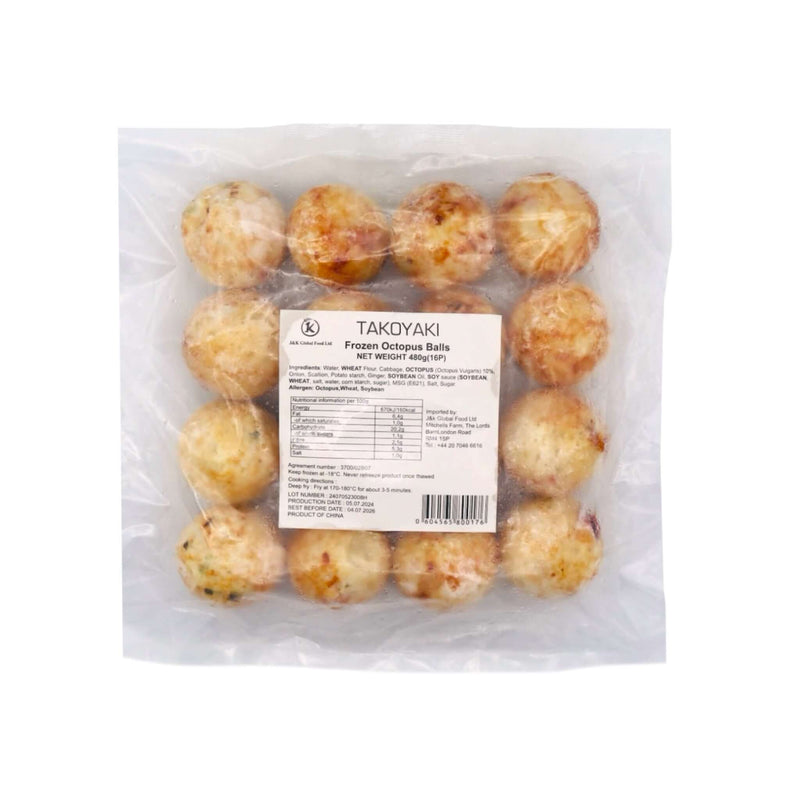 J&K Takoyaki Octopus Balls 章鱼小丸子 (16 Pcs) 480g (Frozen) - Tuk Tuk Mart