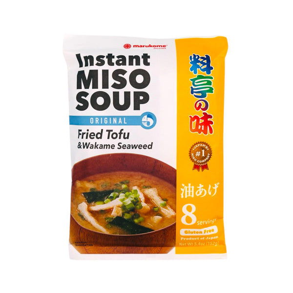 Marukome Instant Miso Soup (Ryotei No Aji) -  Fried Tofu & Wakame Seaweed (Aburaage) 152g - Tuk Tuk Mart