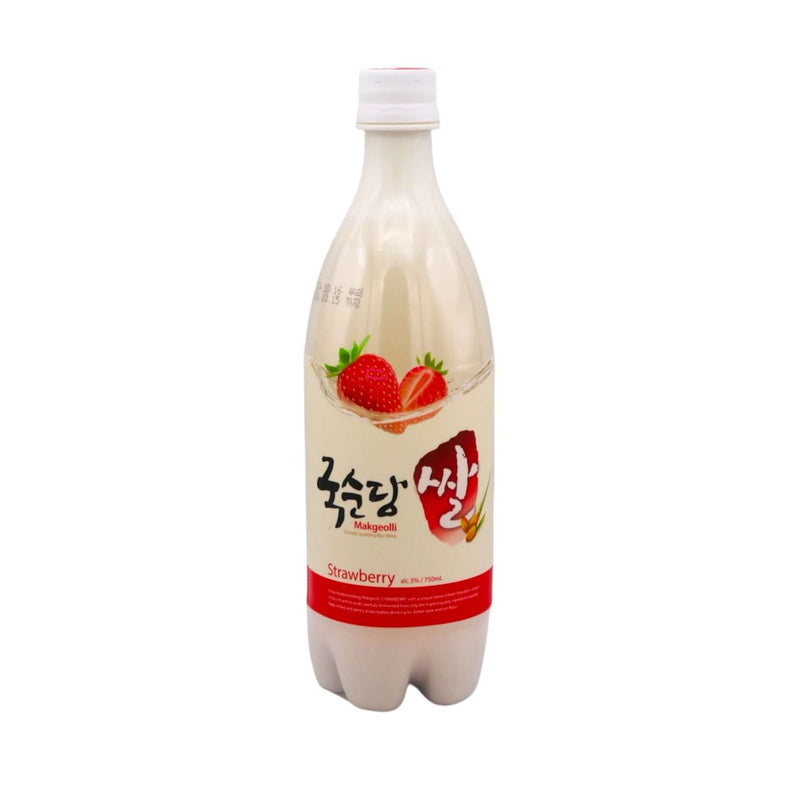 Kooksoondang Rice Makgeolli - Strawberry Flavour (Alc. 3% Vol.) 750ml - Tuk Tuk Mart