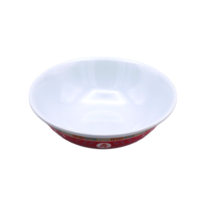 Red Melamine Longevity Pattern Soup Bowl (9 Inch) - Tuk Tuk Mart