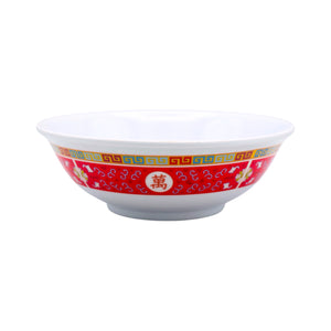 Red Melamine Longevity Pattern Soup Bowl (9 Inch) - Tuk Tuk Mart