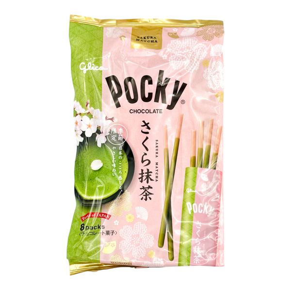 Japan Glico Pocky Biscuit Sakura Matcha Flavour (8 packs) 102g