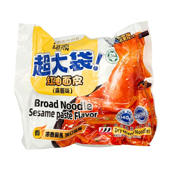 A-Kuan Sichuan Broad Noodle Sesame Paste Flavour (Big Bag) 阿宽 红油面皮 - 麻酱味 (超大袋) 140g