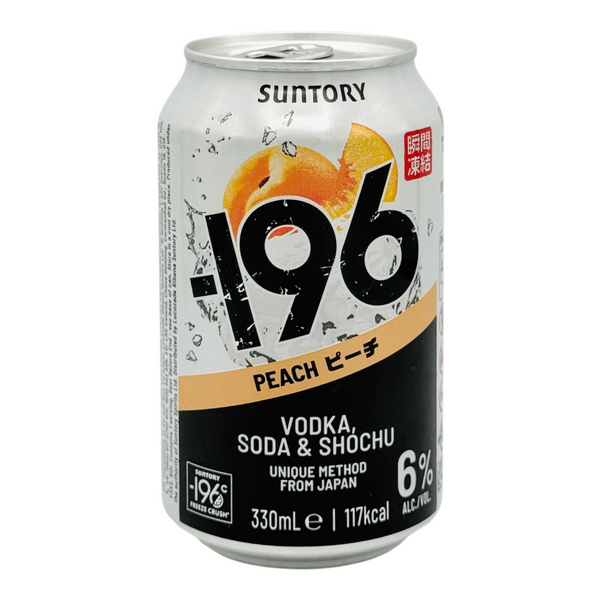 Suntory -196 Peach Shochu, Vodka & Soda (Alc. 6% Vol.) 330ml