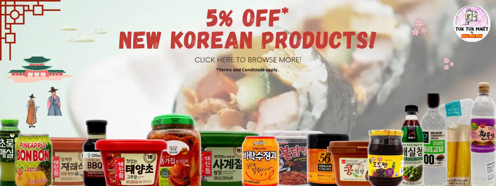 5% off* new Korean products