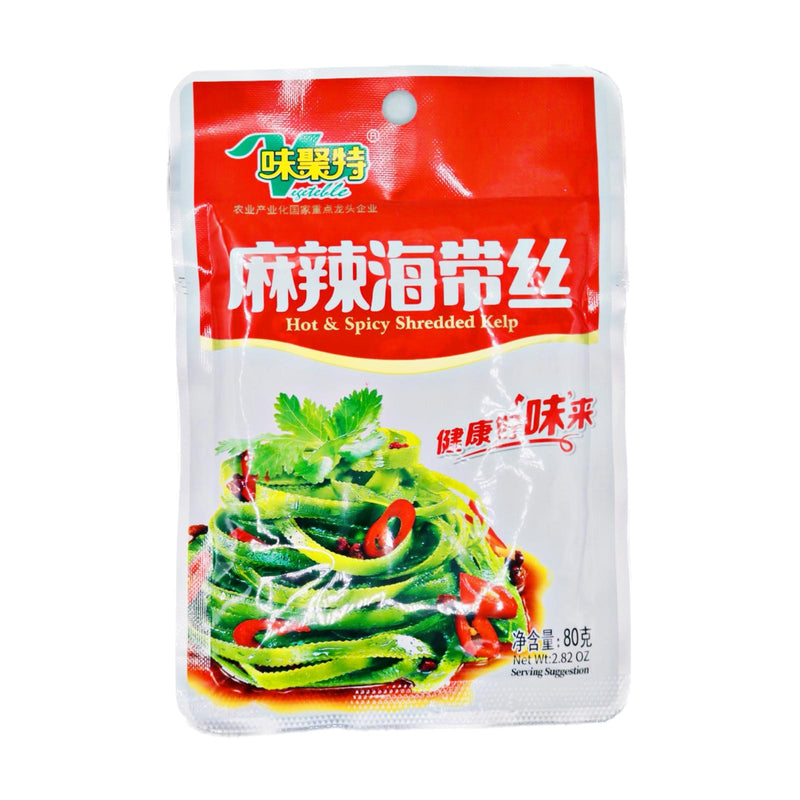 WJT Spicy and Hot Shredded Kelp 味聚特麻辣海带丝 80g - Tuk Tuk Mart