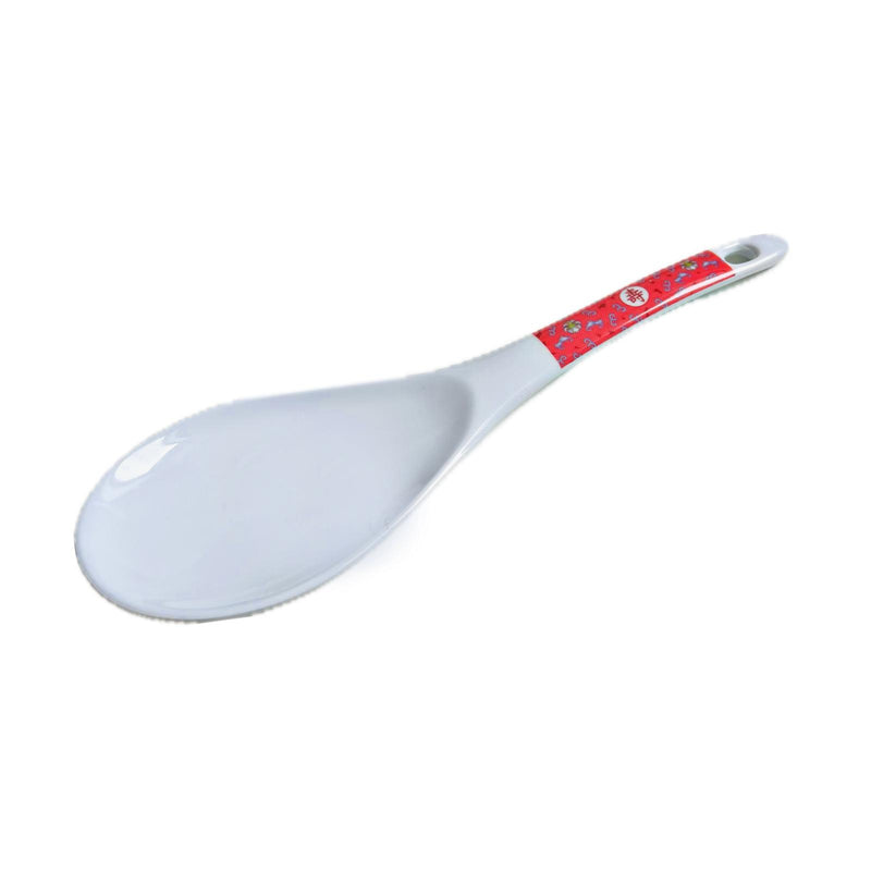 Red Melamine Longevity Pattern Serving Spoon 8.5 inch - Tuk Tuk Mart