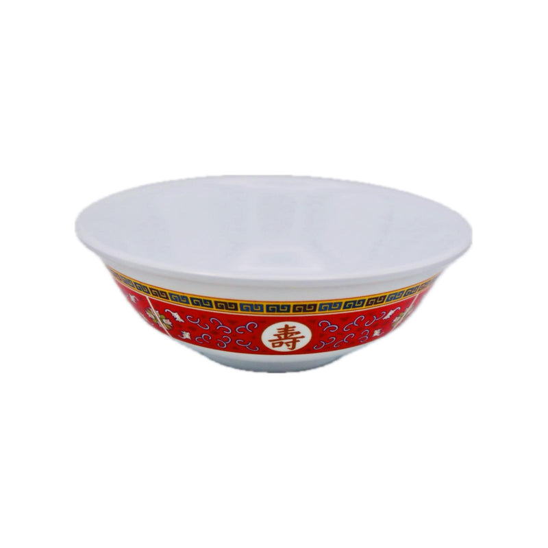 Red Melamine Longevity Pattern Soup Bowl (7 Inch) - Tuk Tuk Mart