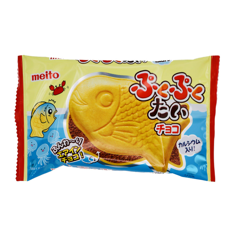 Japan Meito Puku Puku Tai Choco Monaka (Fish Shape Choco Wafer) 16.5g - Tuk Tuk Mart