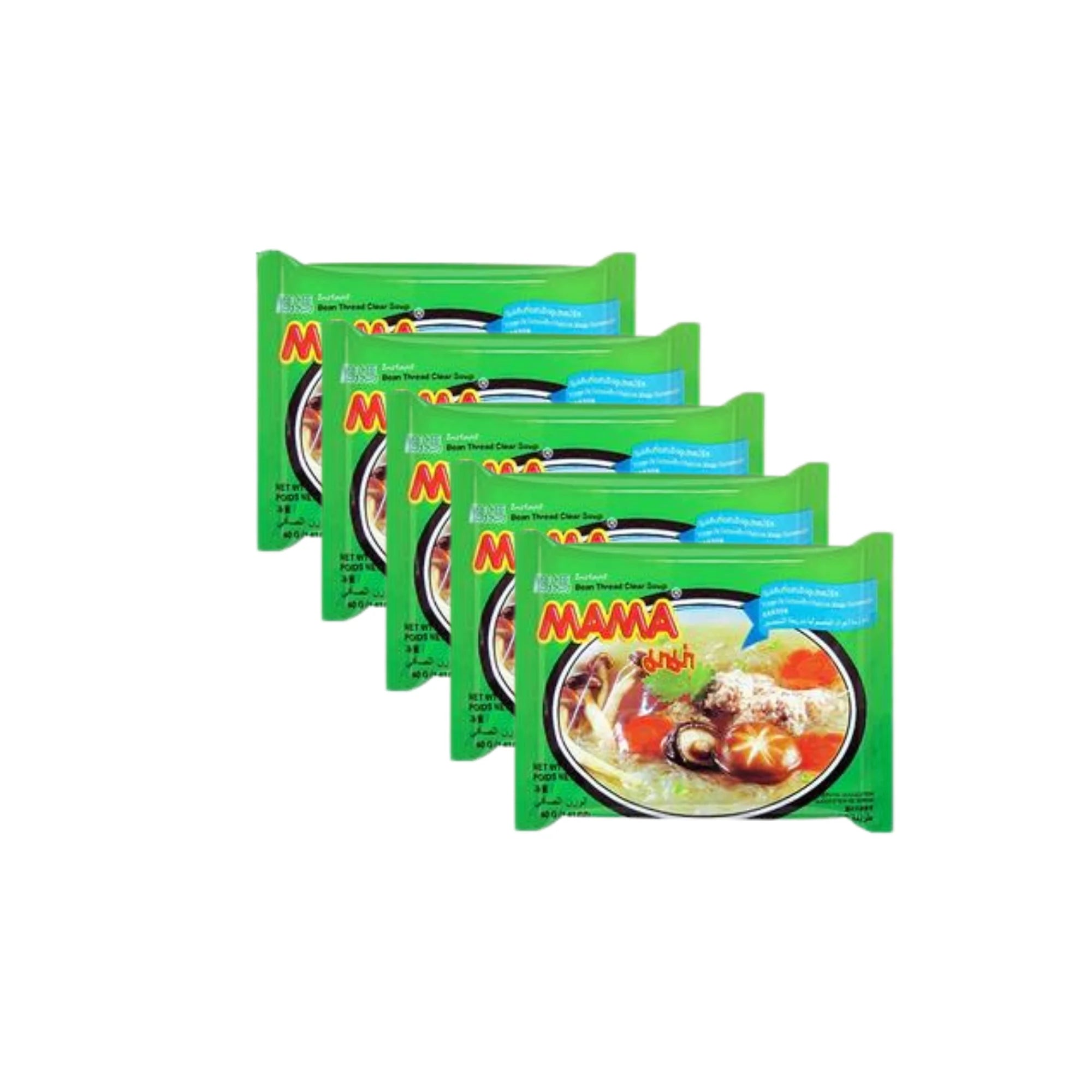 Mama Oriental Style Instant Flat Noodles Clear Soup - 5 Pack