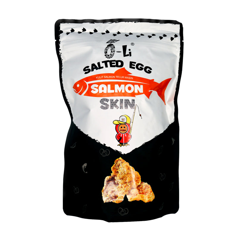 O-Li Salted Egg Salmon Skin Original Flavour 鹹蛋三文魚皮 70g | Tuk Tuk Mart