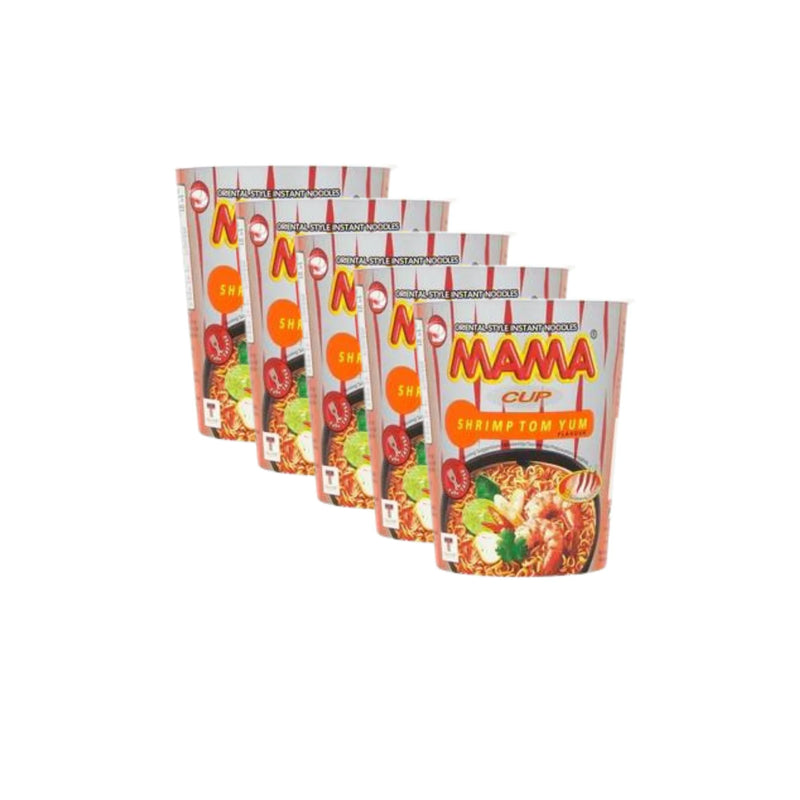 BUNDLE 5 pack MAMA Oriental Style Instant Cup Noodles Shrimp Flavour (Tom Yum) 70g - Tuk Tuk Mart