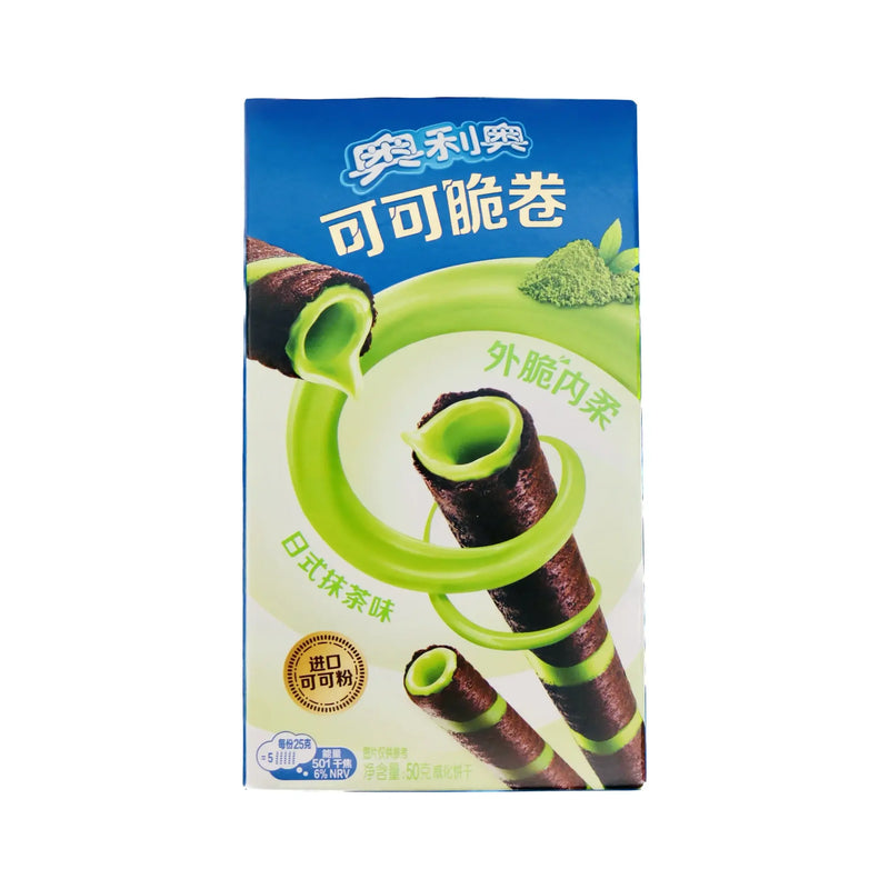 Oreo Cocoa Crisp Rolls Matcha Flavour 奧利奧可可脆卷抹茶味 50g - Tuk Tuk Mart