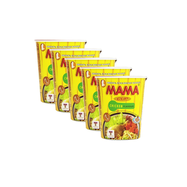 BUNDLE 5 pack MAMA Oriental Style Instant Cup Noodles Chicken Flavour 70g - Tuk Tuk Mart