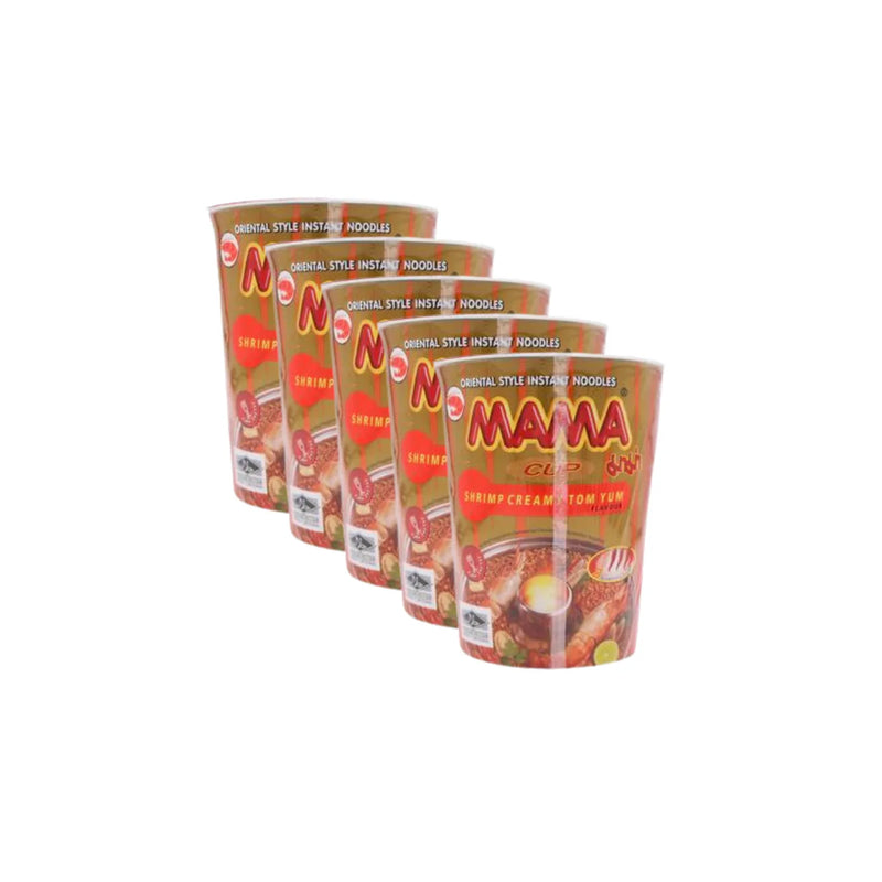 BUNDLE 5 pack MAMA Oriental Style Instant Cup Noodles Shrimp Creamy Tom Yum Flavour 70g - Tuk Tuk Mart
