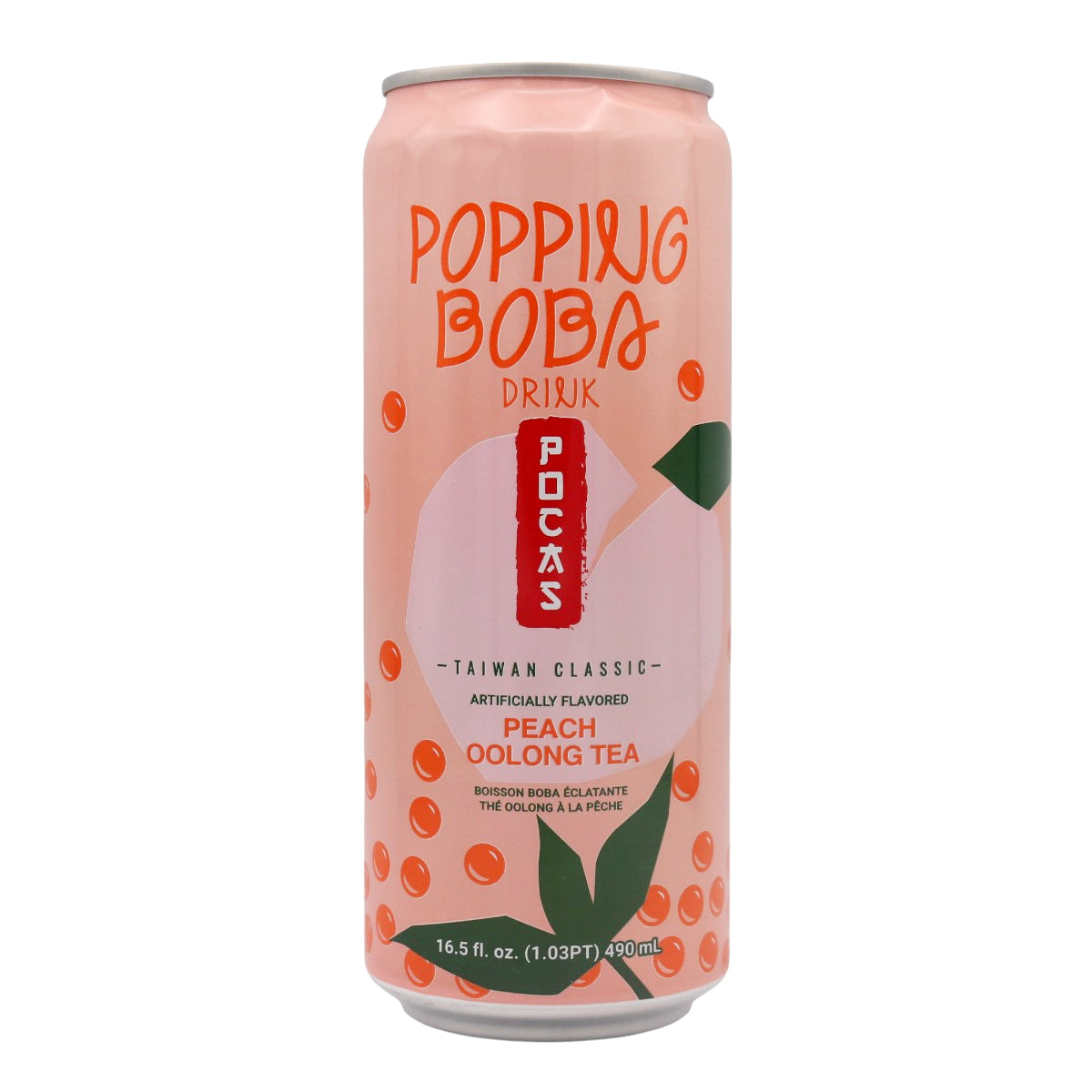 Pocas Peach Flavour Oolong Tea with Peach Flavour Popping Gel Balls 490ml - Tuk Tuk Mart