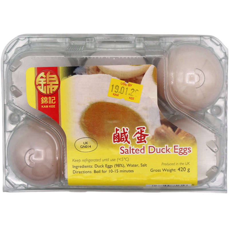Kam Kee Salted Duck Eggs (6pcs) 錦記 鹹蛋 420g - Tuk Tuk Mart