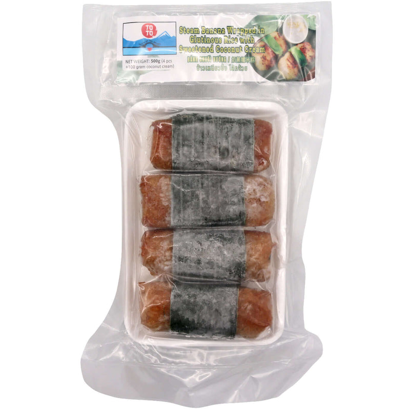 Taste Of The Orient Steam Banana Wrapped in Glutinous Rice with Sweetened Coconut Cream (4pcs) 500g (Frozen) - Tuk Tuk Mart