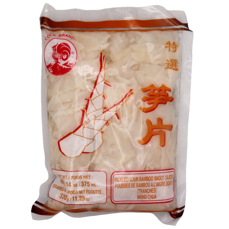 Cock Brand Pickled Sour Bamboo Shoot (Slices) 400g - Tuk Tuk Mart