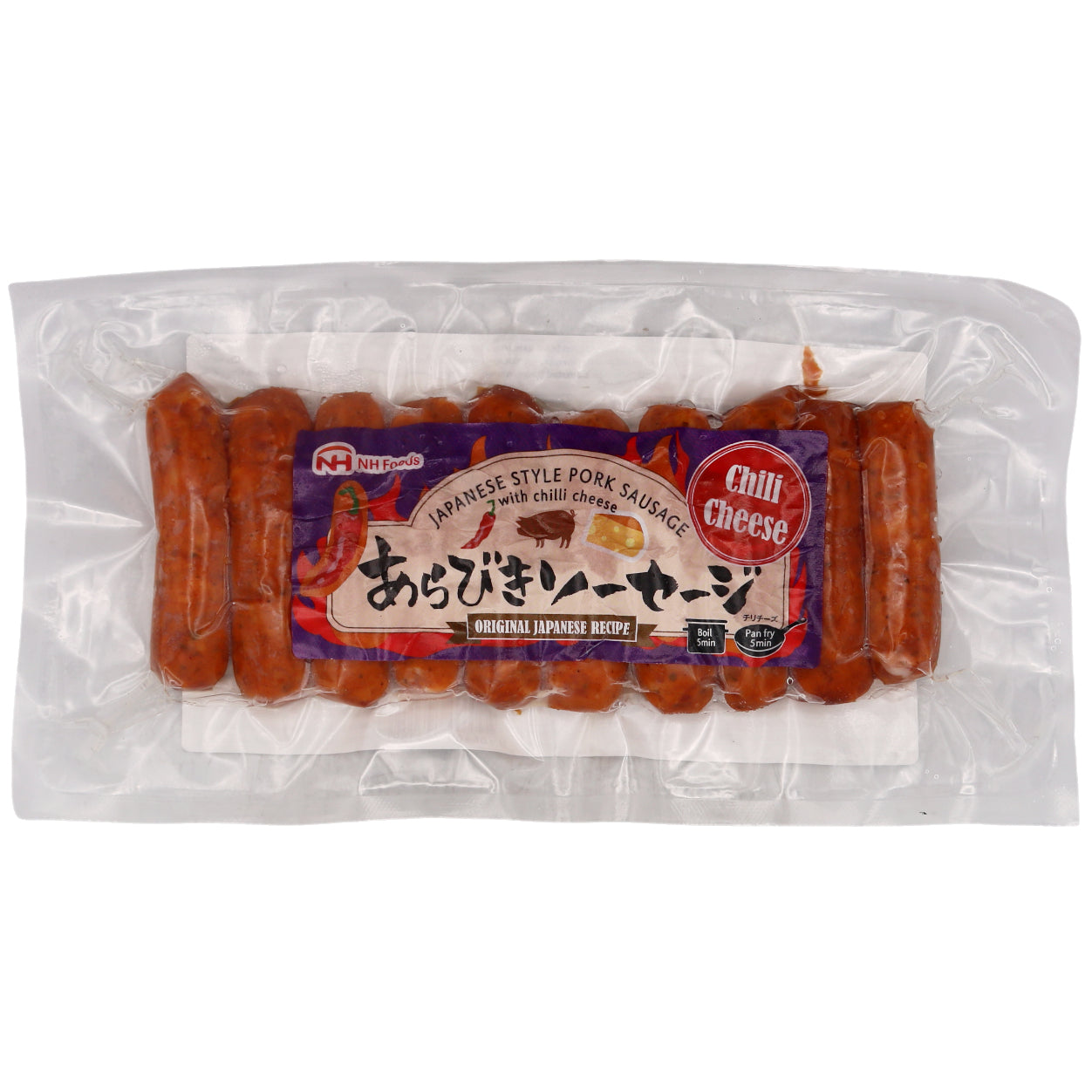 NH Foods Japanese Style Pork Sausage (with Chilli Cheese) 185g (Frozen) - Tuk Tuk Mart