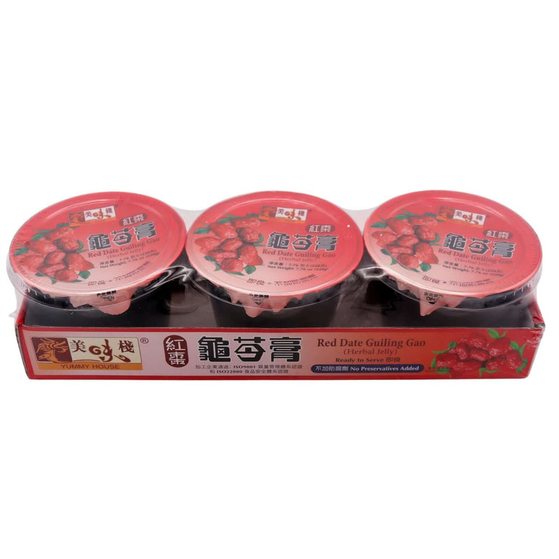 Yummy House Red Date Guiling Gao (Herbal Jelly) 美味棧 紅棗龜苓膏 (220g*3pcs) 660g - Tuk Tuk Mart