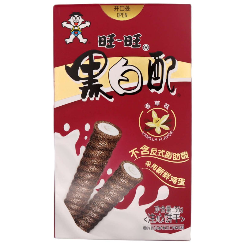 Want Want Biscuit Vanilla Flavour 旺旺黑白配 香草味 56g - Tuk Tuk Mart