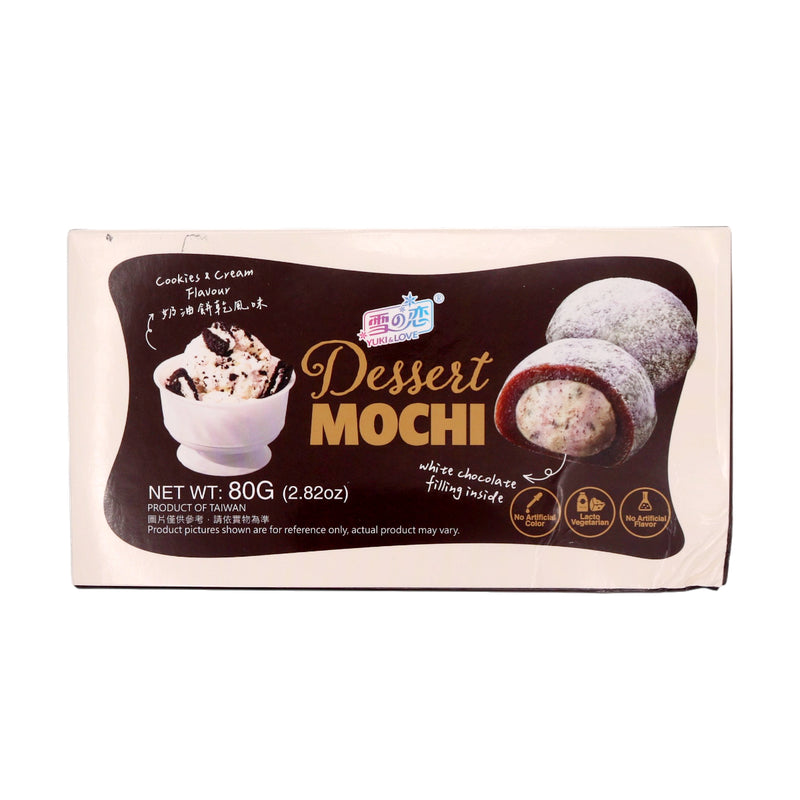 Yuki & Love Dessert Mochi Cookies & Cream Flavour (10g*8pcs) 80g - Tuk Tuk Mart