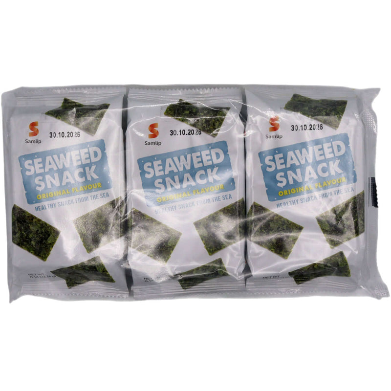 Samlip Crispy Seaweed Snacks Original Flavour (4g*3pcs) 12g - Tuk Tuk Mart