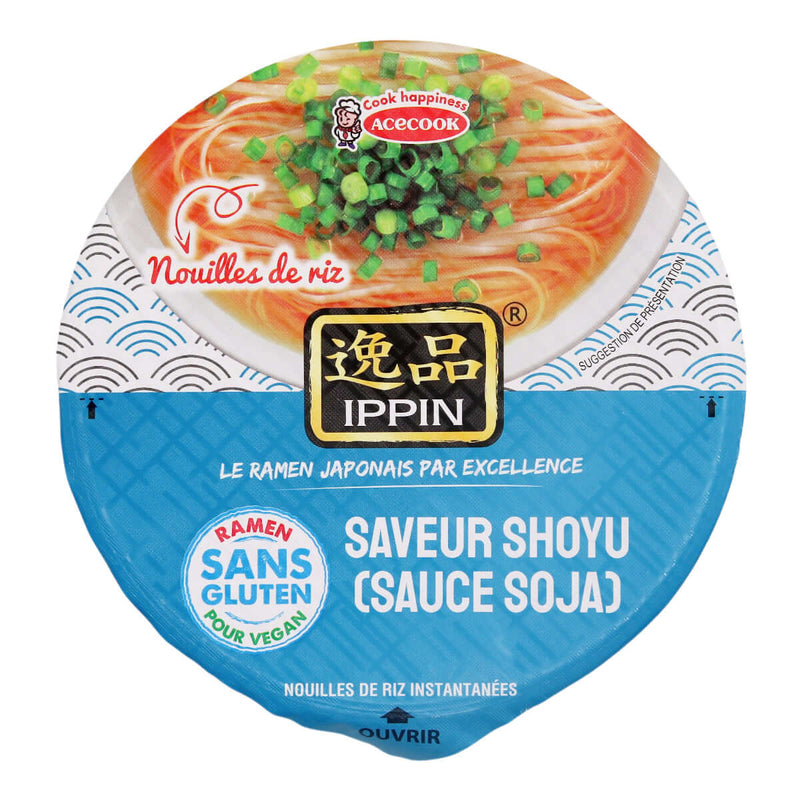 Acecook Ippin Instant Rice Noodles in Bowl - Soy Sauce Flavour 63g - Tuk Tuk Mart