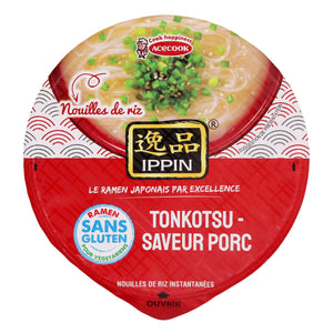 Acecook Ippin Instant Rice Noodles in Bowl - Tonkotsu Flavour 63g - Tuk Tuk Mart
