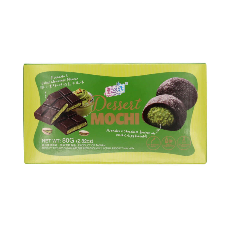 Yuki & Love Dessert Mochi Pistachio Flavour (10g*8pcs) 80g - Tuk Tuk Mart