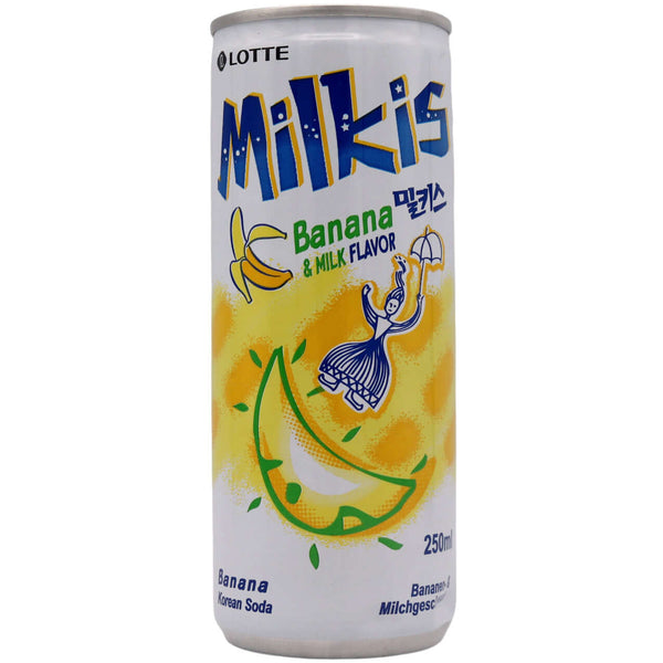 Lotte Milkis Cream Soda Banana & Milk Flavour 250ml - Tuk Tuk Mart