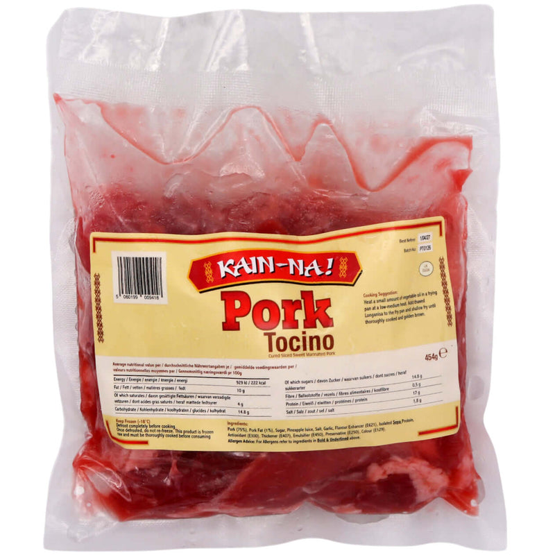 Kain-Na! Pork Tocino (Cured Sliced Sweet Marinated Pork) 454g (Frozen) - Tuk Tuk Mart