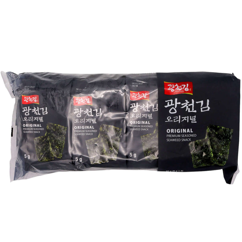 Kwang Cheon Kim Premium Seasoned Seaweed Snack Original Flavour (5g*8pcs) 40g - Tuk Tuk Mart