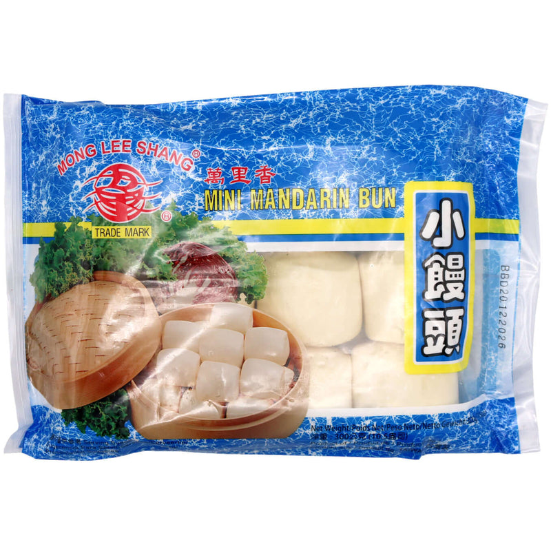 Mong Lee Shang Mini Mandarin Bun 萬里香 小饅頭 (12pcs) 300g (Frozen) - Tuk Tuk Mart